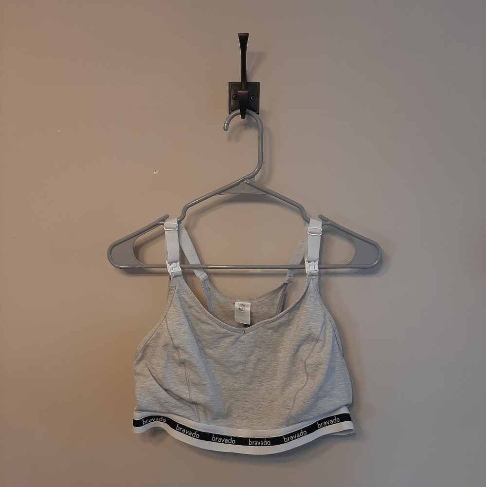 Bravado Designs Large Gray Heather Original Extended Cup Nursing Bra